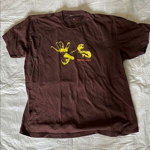 Bruce Lee Brown Graphic T-Shirt XL